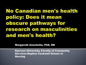 Masculinities and men`s health