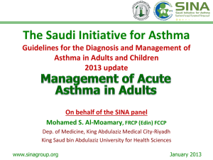 Acute Asthma in Adults - Saudi Initiative for Asthma Group (SINA)