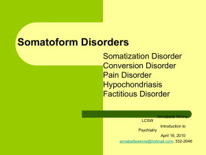 Somatoform Disorders: