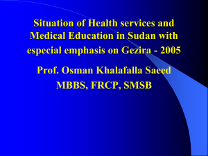 Situation of Health services and Medical Education in