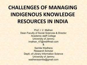 Indigenous Knowledge Resources in India