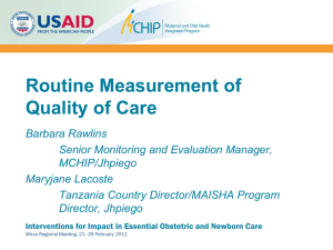 Routine measurement of quality of care, Barbara Rawlins