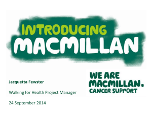 Exercise & Macmillan Cancer Support - Jacquetta Fewster
