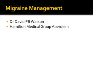 David Watson Migraine Management presentation