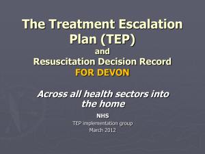 TEP - Treatment Escalation Plans