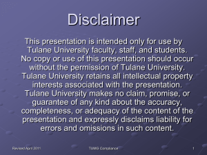 Physician Note - Tulane University