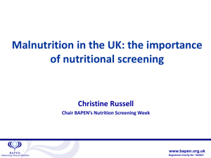 Addressing Malnutrition : Nutritional Screening in