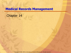 Chapter Fourteen Medical Records Management