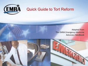 Quick Guide to Tort Reform - Emergency Medicine Residents