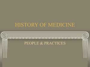HISTORY OF MEDICINE