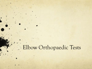 Elbow Orthopaedic Tests
