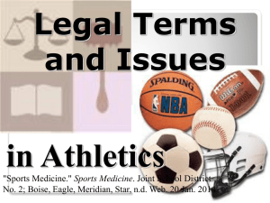 Legal Issues for the Athletic Trainer