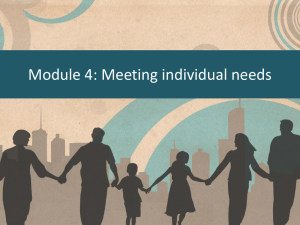 About meeting individual needs