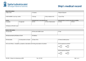Ship`s medical record - Sjøfartsdirektoratet