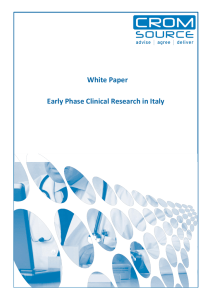 White Paper Early Phase Clinical Research in Italy