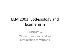 ELM 2003: Ecclesiology and Ecumenism
