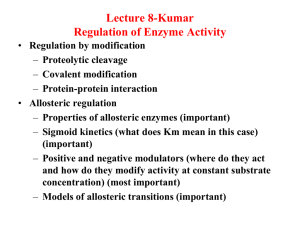 Lecture 8-Regulation of Enzyme Activity Meisenberg and