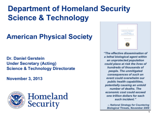Science and Technology for Homeland Security