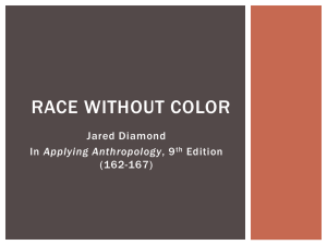 Race Without Color - Anthropology Report