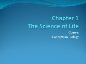 Bio I Chp 1 The Science of Life