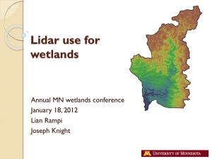 Lidar use for wetlands