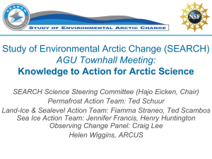 SEARCH Town Hall Presentation - Arctic Research Consortium of