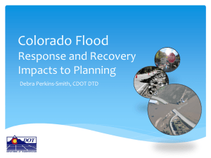 Colorado Response and Recovery: Impacts to Planning