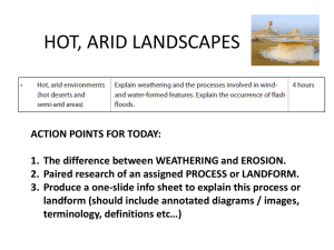 Lesson 3 Arid Landforms- Wind and Water