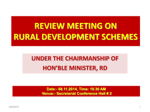 Agenda of RD review meeting on 08.11.2014