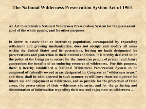 Conservation and Wilderness