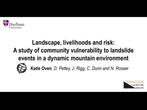 Landscape, livelihoods and risk: A study of community vulnerability