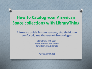 How to Catalog in LibraryThing