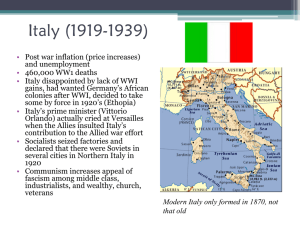 Italy (1919-1939) - MrWilsonsUSHistoryWiki