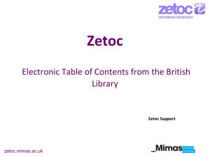 PPT 1.82 MB Training presentation - Zetoc