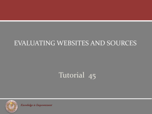 Evaluating Web Sites and Sources - US University