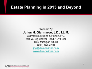Estate Planning in 2013 and Beyond