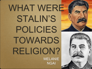 what were stalin`s policies towards religion?