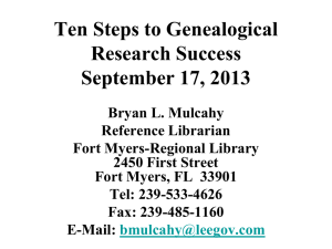 The 10 Steps to Successful Genealogical Research