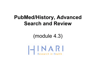 Module 4.3 PubMed History & Advanced Search & Review