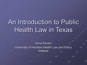 Overview of Public Health Law in Texas