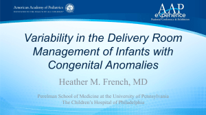 Variability in the Delivery Room Management of Infants with