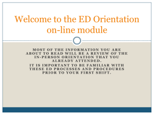 Welcome to ED orientation