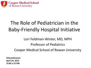 The Role of Pediatrician in BFHI