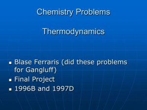 Chemistry Problems Thermodynamics