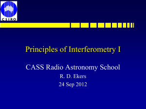 Principles of Interferometry I - Australia Telescope National Facility