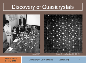 The Discovery of Quasicrystals