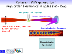 Coherent VUV generation High order Harmonics in Gases