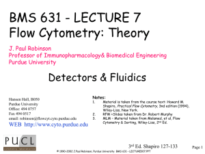BMS 631 - LECTURE 1 Flow Cytometry: Theory J.Paul Robinson