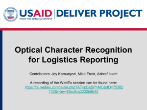 Optical Character Recognition for Logistics Reporting