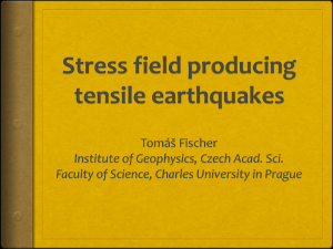 Stress field producing tensile earthquakes